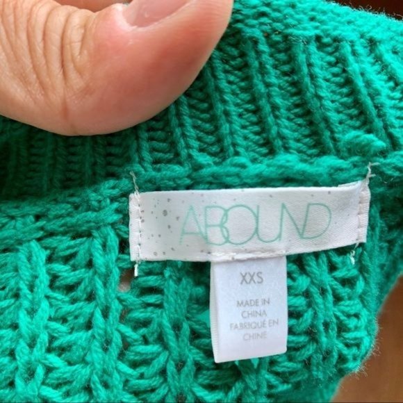 Abound Green Ribbed Knit Dolman Sweater Women's Size XXS - Picture 4 of 5